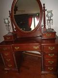 Vintage "Willette" Furniture... late 1930's/early 1940's-Dresser, Chest/Vanity Mirror, end table, double bed w/head/footboard/robe twist.
Beautiful set to own... Quality built furniture...