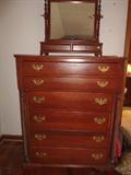 "Willette" Furniture /Chest with Vanity Mirror...Robe twist carvings.
Quality Vintage Furniture...
