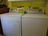 Whirlpool Washer and Dryer...located in the Utility room with lots of cleaning supplies, etc....