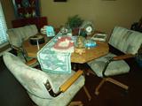 Kitchen/Breakfast Set. Table with 4 chairs on rollers....