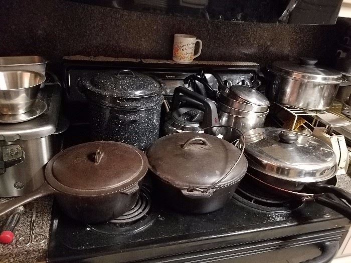 pots, pans, cast iron