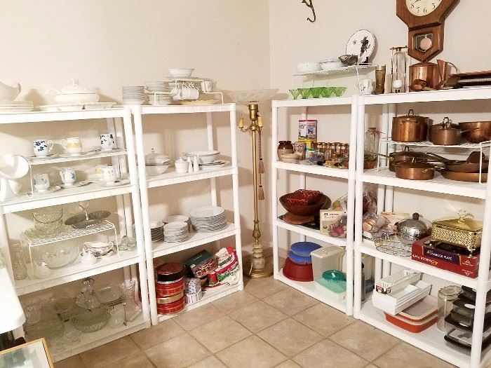 kitchen, fine china, copper pots