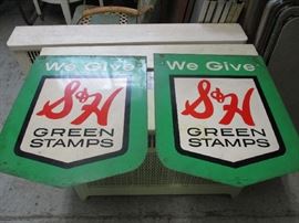 S & H GREEN STAMPS METAL SIGN DOUBLE SIDED, TWO OF THEM