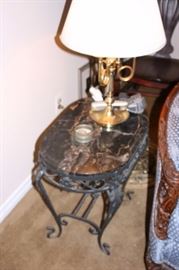 Vintage Side Table & Lamp