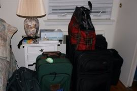 Night Stand, Lamp and Luggage