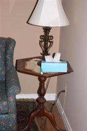 Hexoganol Side Table and Lamp
