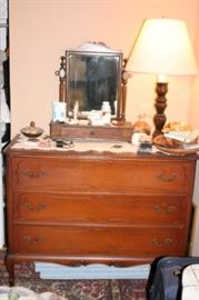 Dresser, Mirror and Lamp