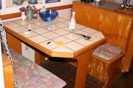 Tile Topped Table and Booth Seating
