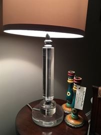 pair of Acrylic base table lamps