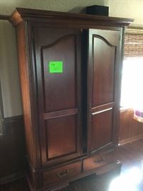  solid wood arm wall cabinet with drawers below $125