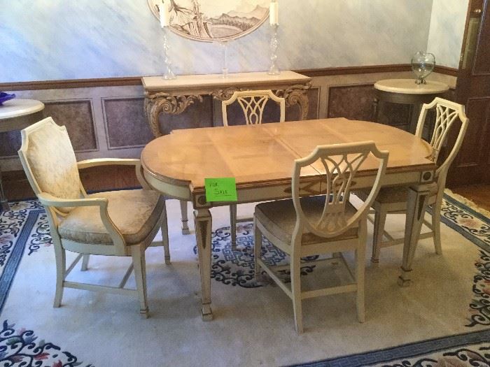  beautiful trench provincial dining room set with six chairs $385