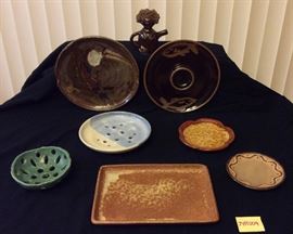 JYR004 Unique Ceramic Dish Lot - Signed Pieces
