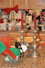 Lovely pewter tall candlesticks, cake plates and more!