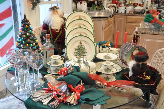 Two fantastic sets of Spode Christmas Tree China and everything else you need for a gorgeous tablescape!