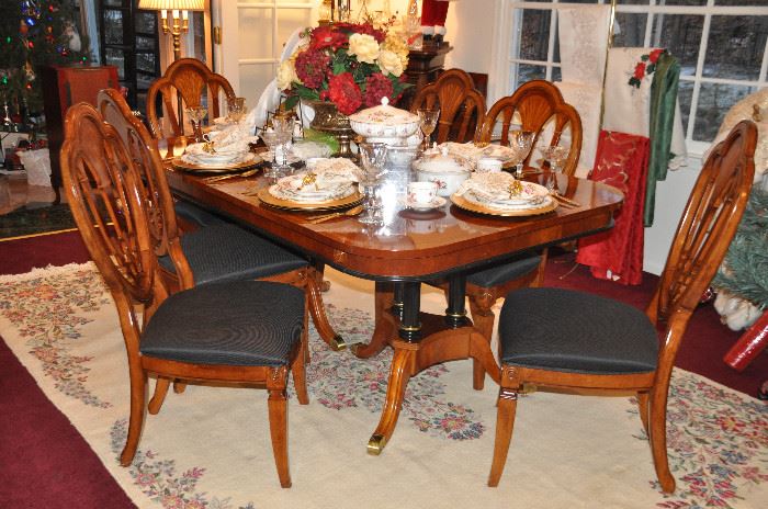 Universal Furniture Co. dining table with 8 chairs.