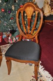 One of the 6 side chairs (not shown: 2 arm chairs to match)