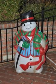 Outdoor plastic light up Snowman