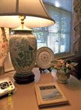 One of many beautiful lamps with custom silk shades!