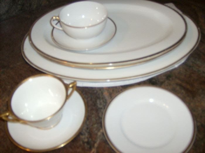 Bavarian china, 3 platters,  cream soups and saucers tea cups & saucers,  bread & butter plates,  more. 