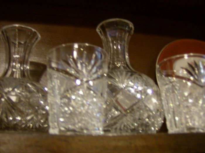Cut Crystal decanters and glasses 