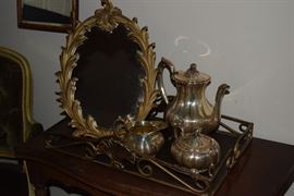 Silverplate tea service. Community "Melon" a Sheffield Reproduction Design