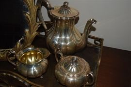 Silverplate tea service. Community "Melon" a Sheffield Reproduction Design