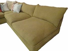 ROBB AND STUCKY 2 PIECE SECTIONAL SOFA IN TAN, IMMACULATE CONDITION