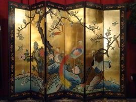 6 PANEL GOLD GILT CHINESE COROMANDEL SCREEN