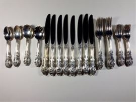 69 PC GORHAM STERLING SILVER FLATWARE SERVICE FOR 8, LA SCALA PATTERN