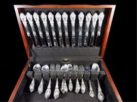 89 PICE LUNT STERLING SILVER FLATWARE SERVICE FOR 12, ELOQUENCE PATTERN