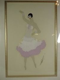 ORIGINAL ERTE ROMAIN DE TIRTOFF PAINTING, COSTUME STUDY FOR ACTRESS ZIZI JEANMAIRE