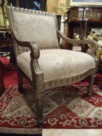2 PAIRS OF BERNHARDT SILVER FINISH LOUIS XVI STYLE ARMCHAIRS, PAIRS SOLD SEPARATELY