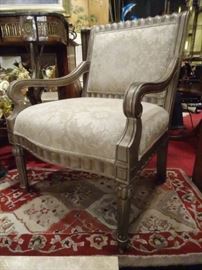 2 PAIRS OF BERNHARDT SILVER FINISH LOUIS XVI STYLE ARMCHAIRS, PAIRS SOLD SEPARATELY