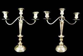 PAIR STERLING SILVER CANDELABRA