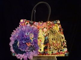NEW LOUIS ASSCHLER TOTE BAG OR HANDBAG, ELABORATELY BEADED AND EMBROIDERED, ONE OF A KIND, NEVER USED, TAGS STILL ATTACHED!