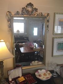 Lovely gold framed beveled mirror