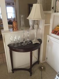 Half moon cherry wood table