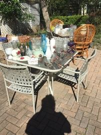 Lots of outdoor furniture 