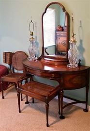 Antique bedroom Suite / Crystal lamps from Isreals
