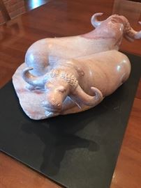 Carved Stone Water Buffalo