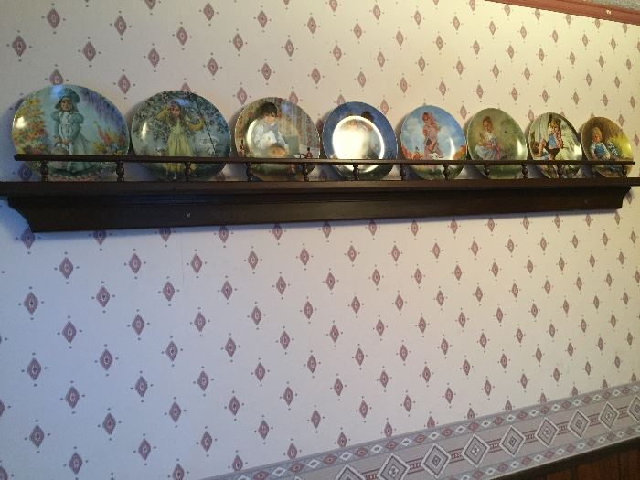 Collector plates and the wood shelf $50.00 for all