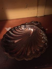 Silver serving dish $15