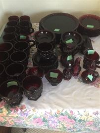 * BUY IT NOW PAYPAL*Ruby red Avon dishes $150 for all