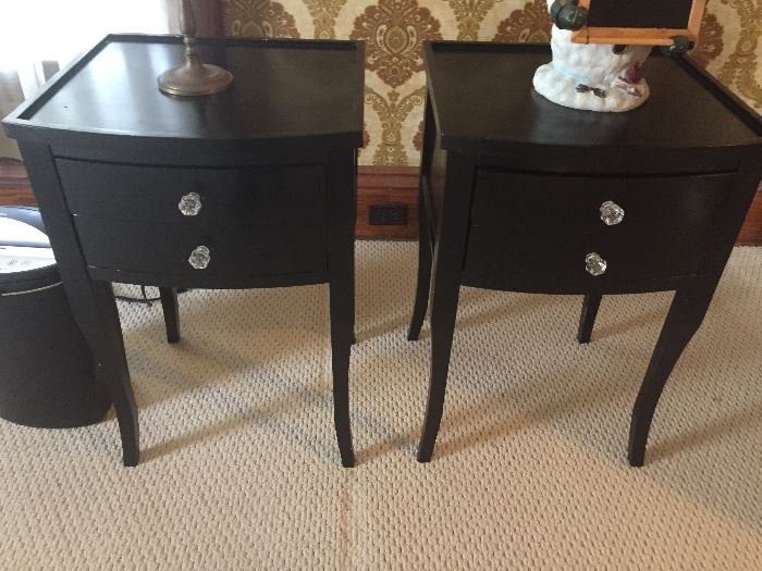  But now PAYPAL $60.Two vintage nightstands or endtables black for the set
