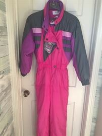 BUY IT now PAYPAL $10.  One piece pink snowsuit  small little tear at the bottom of the foot