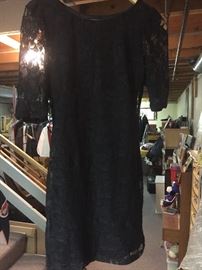  Buy it now PAYPAL $20.00 designer  Black lace dress size PS