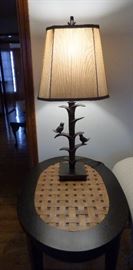 Iron birds on tree lamp 