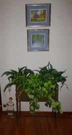 Antique wicker planter