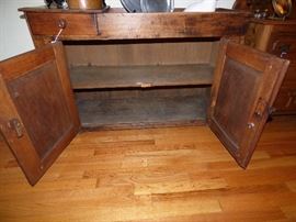 Interior of dry sink