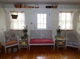 Antique wicket porch set